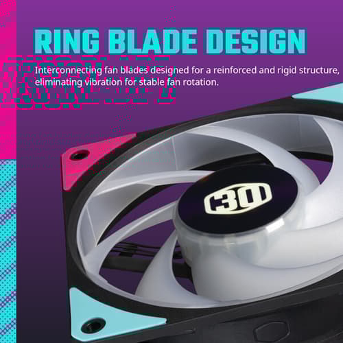 Cooler Master Mobius 120P ARGB 30th Anniversary Edition Cabinet Fan (Single Pack) - Black